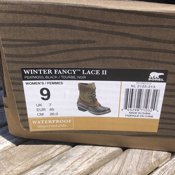 Sorel Fancy Lace II Suede Leather Winter Snow Duck Boots Green Brown Woman's 9 - Picture 11 of 11